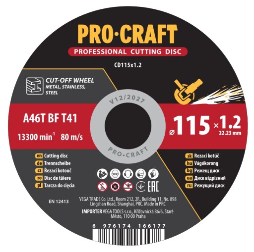Rezný kotúč Procraft CD115x1,2 - 2