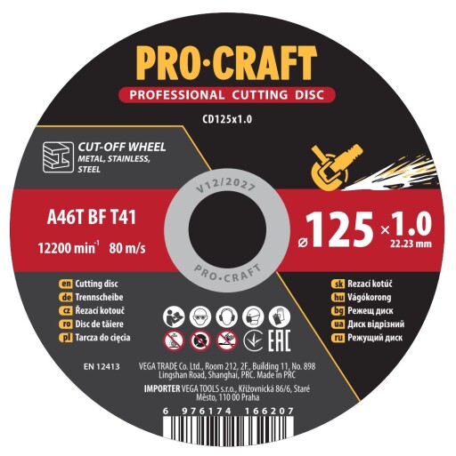 Rezací kotúč Procraft CD125x1,0 - 4
