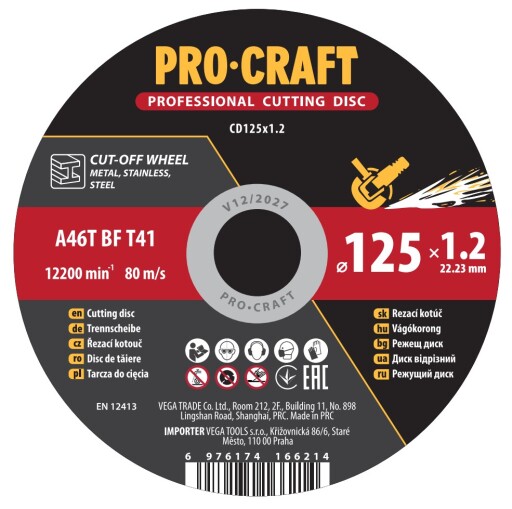 Rezací kotúč Procraft CD125x1,2 - 1