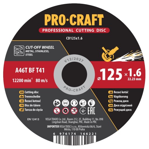 Rezací kotúč Procraft CD125x1,6 - 1