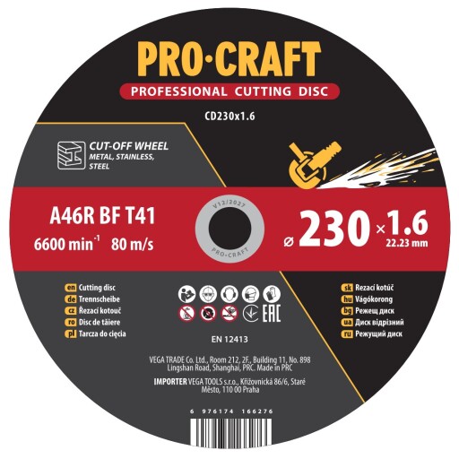 Rezný kotúč Procraft CD230x1,6 - 1
