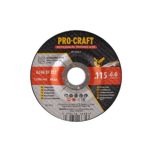Brúsny kotúč na kov Procraft GD GD115x6.0 - 2