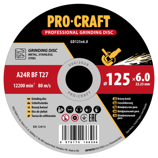 Brúsny kotúč na kov Procraft GD GD125x6.0 - 1