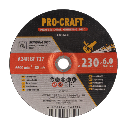 Brusný kotouč Procraft GD230x6.0 - 2