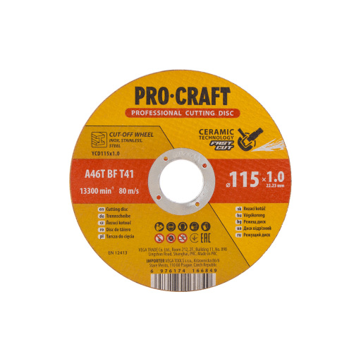 Rezný kotúč Procraft s keramickým zrnom YCD115x1.0 - 2