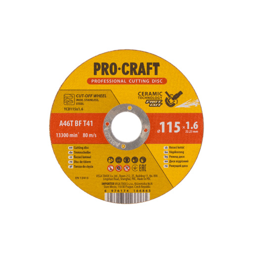 Rezný kotúč Procraft s keramickým zrnom YCD115x1.6 - 2
