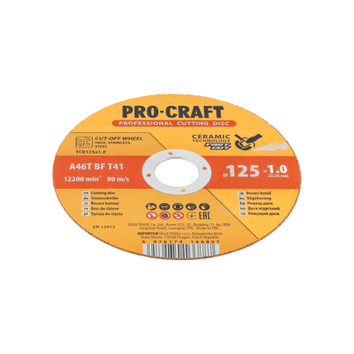 Rezný kotúč Procraft s keramickým zrnom YCD125x1.0 - 3