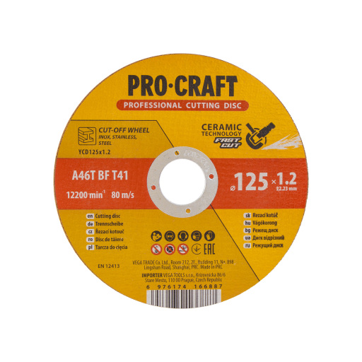 Rezný kotúč Procraft s keramickým zrnom YCD125x1.2 - 2