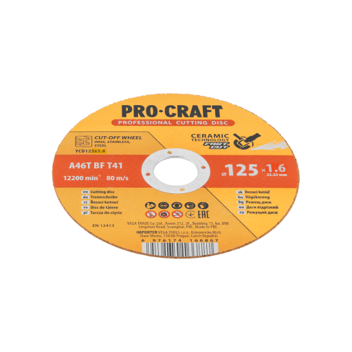 Rezný kotúč Procraft s keramickým zrnom YСD125x1.6 - 3
