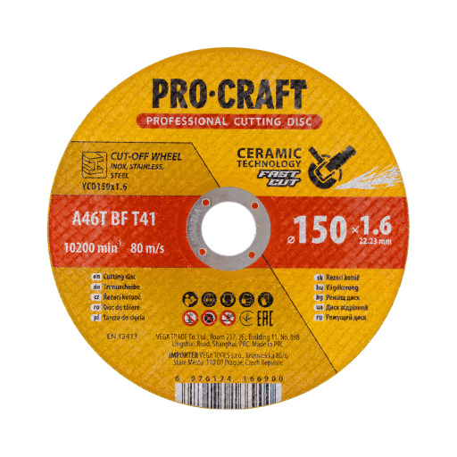 Rezný kotúč Procraft s keramickým zrnom YСD150x1.6 - 2