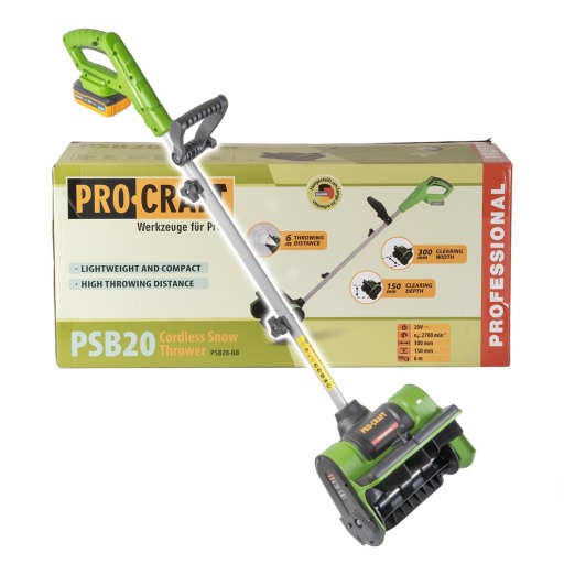 Akumulátorová snehová fréza Procraft PSB20bb (bez batérie a nabíjačky) - 1