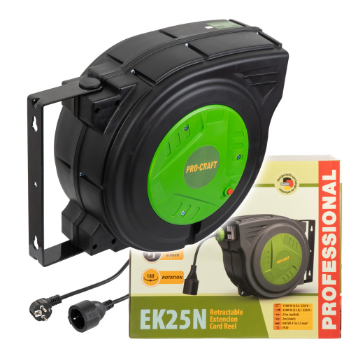 Samonavíjací predlžovací kábel, bubon 230V EK25N - 1