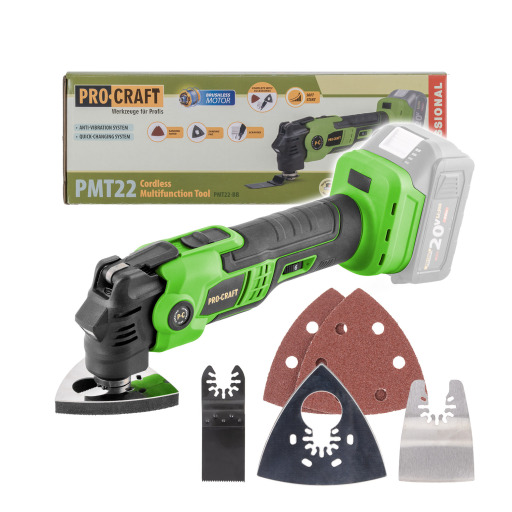 Aku multifunkčná oscilačná brúska Procraft PMT22bb (bez batérie a nabíjačky) - 1