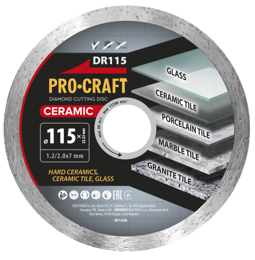 Diamantový rezný kotúč Ceramic Procraft DR115