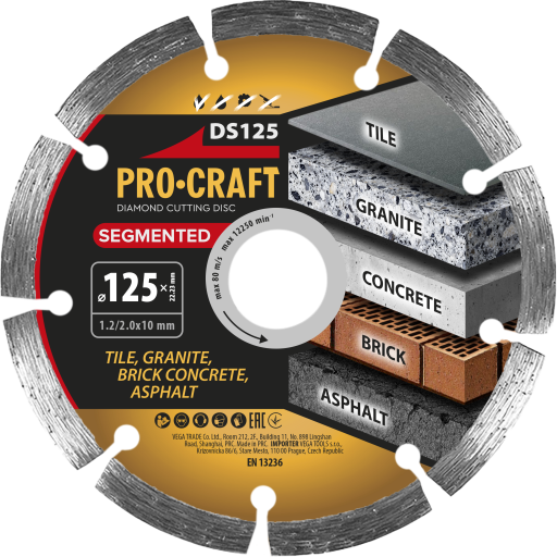 Diamantový rezný kotúč Segmented Procraft DS125