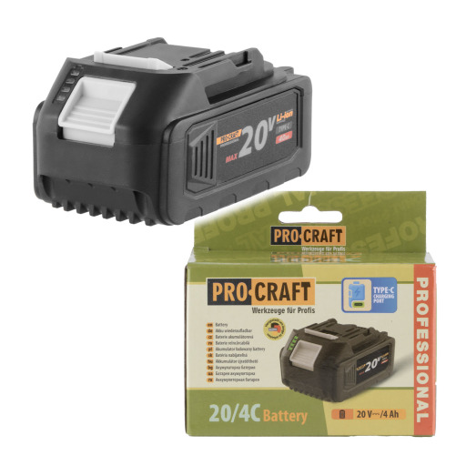 Baterie akumulátorová 20V Li-ion, 4000mAh Procraft 20/4C - 1