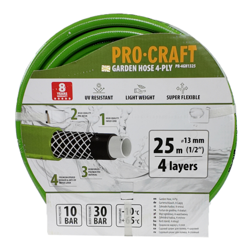 Záhradná hadica Procraft PR-4GH1325 4-vrstvová, 1/2" 25 m - 7