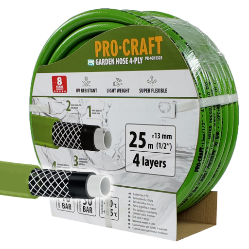 Záhradná hadica Procraft PR-4GH1325 4-vrstvová, 1/2" 25 m - 1